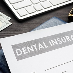 Dental insurance form on a table