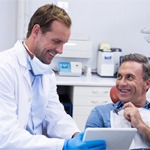 Man at dentist for dental implants in Grapevine