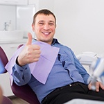 Man gives thumbs-up to his Grapevine sedation dentist