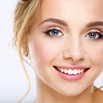 woman with white smile after teeth whitening