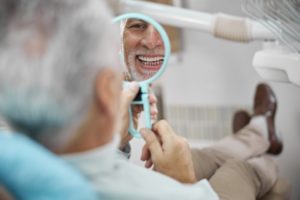 mature man in dental chair 